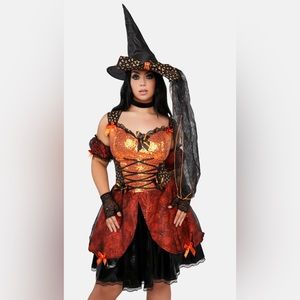 Plus Sweet As Candy Corn Witch Costume
